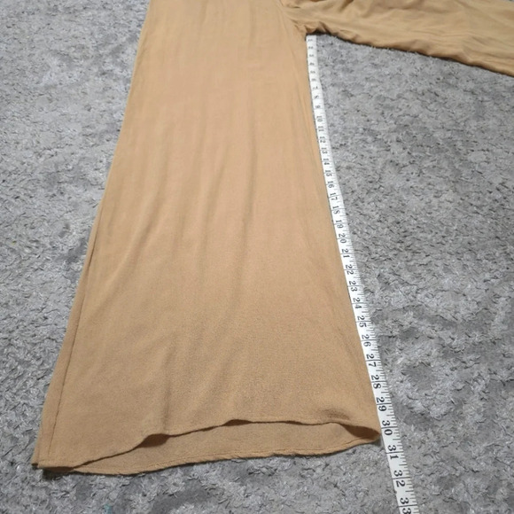 FLYING TOMATO Halter Neck Embroidered Khaki Wide Leg Jumpsuit, High Low Hem, L - Picture 10 of 16